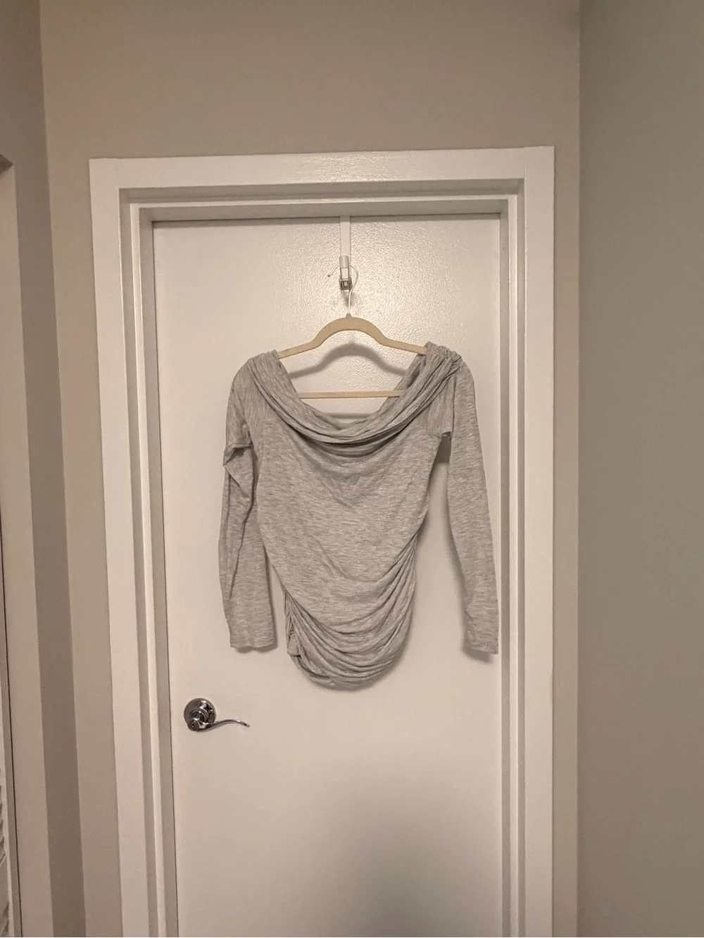 Abercrombie & Fitch Light Gray Cowl Neck Draped Sweater